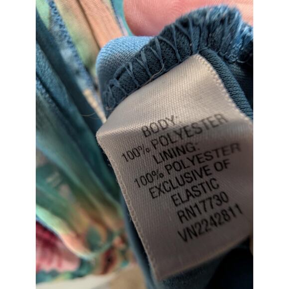 Xhilaration Womens M Sleeveless Maxi Dress Colorful Blue Floral Spring Summer - Picture 8 of 9